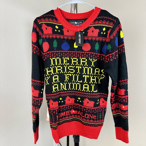 Hot Topic Home Alone Filthy Animal Fair Isle Sweater Christmas Sweater Size XS - Picture 8 of 12